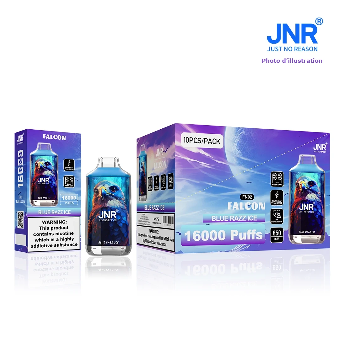 Boite de 10 puff JNR 16K ~ Blue razz ice - 2 acheter = 1 offert